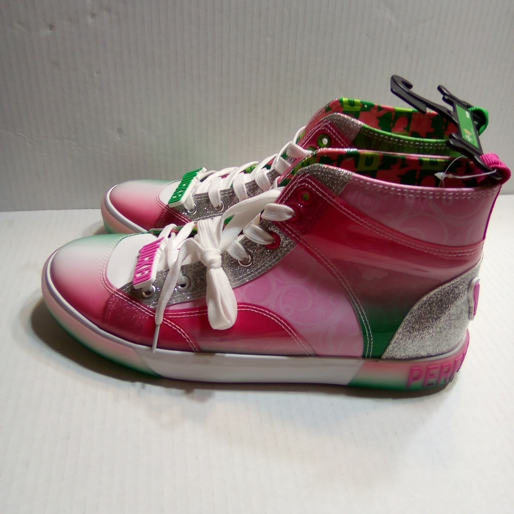 WICKED Pink and Green High-Top Sneakers - Picture 4 of 7